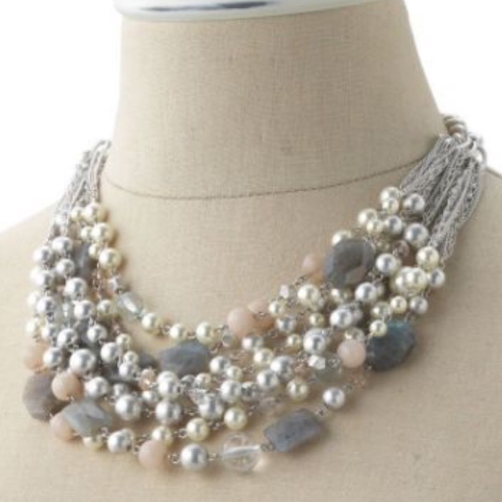 Stella & Dot | Gorgeous Labradorite + Silver Multi-layer Oslo Necklace Rโฆ - Picture 8 of 15